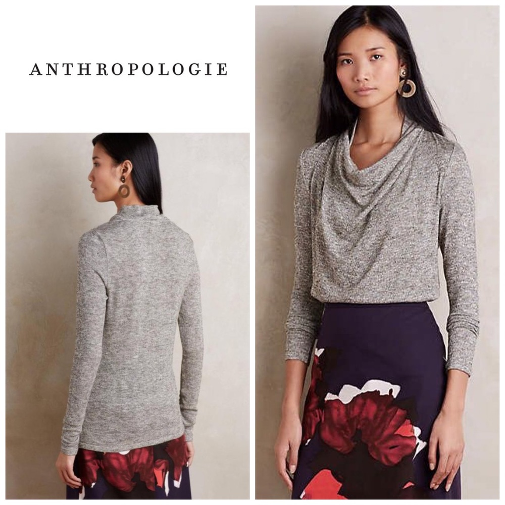 Anthropologie Shimmered Cowl neck top